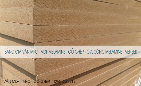 bảng giá ván mdf phủ melamine