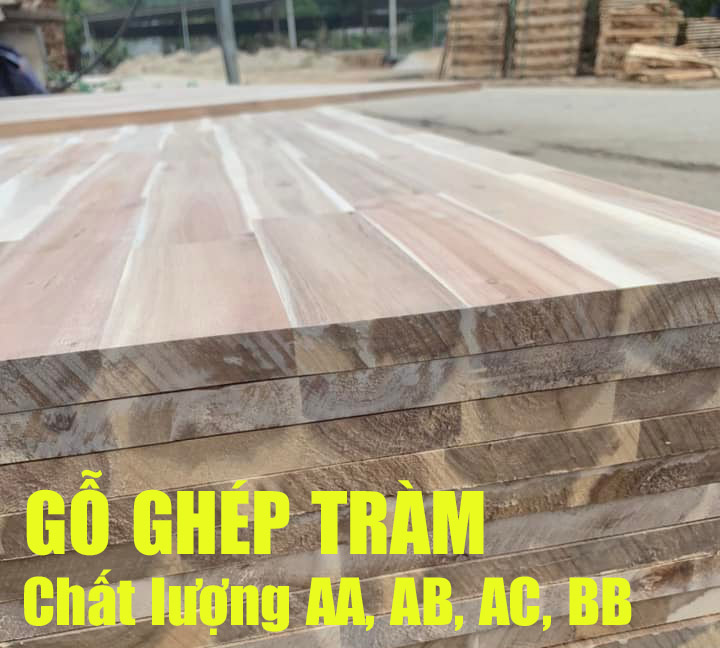 Gỗ ghép tràm giá rẻ kho hàng tại TPHCM